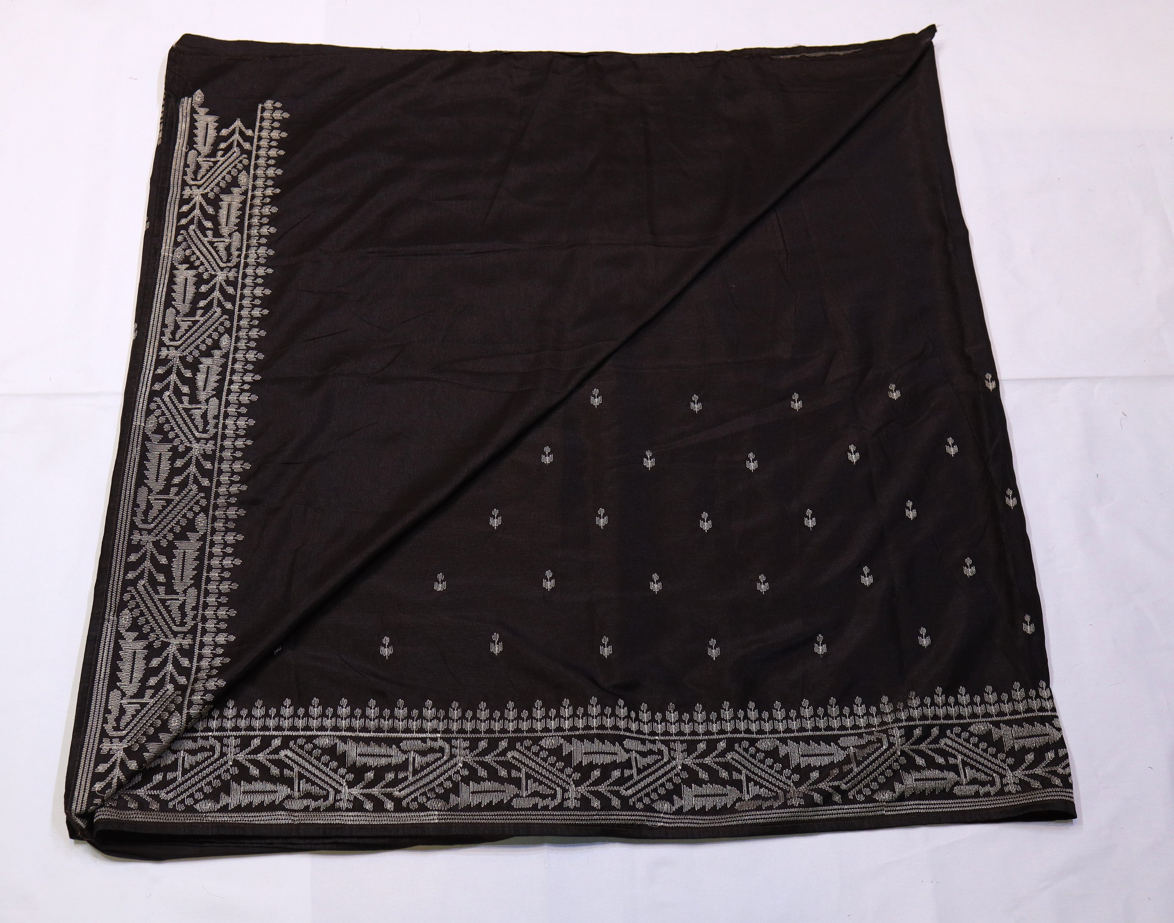 Thread Embroidery Semi Silk Saree
