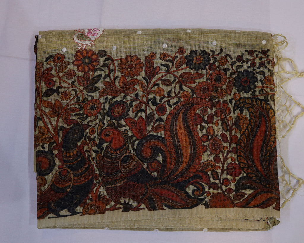 Floral Digital Print Kota Saree with Thread Embroidery