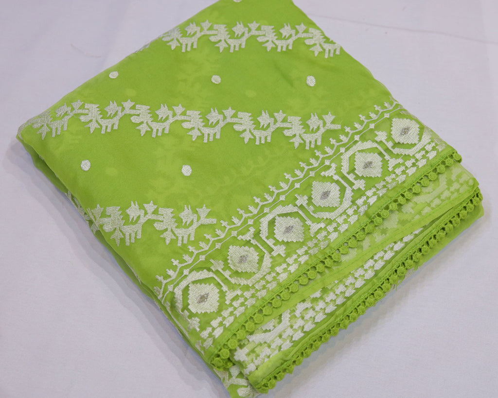 Organza Saree with Thread Embroidery