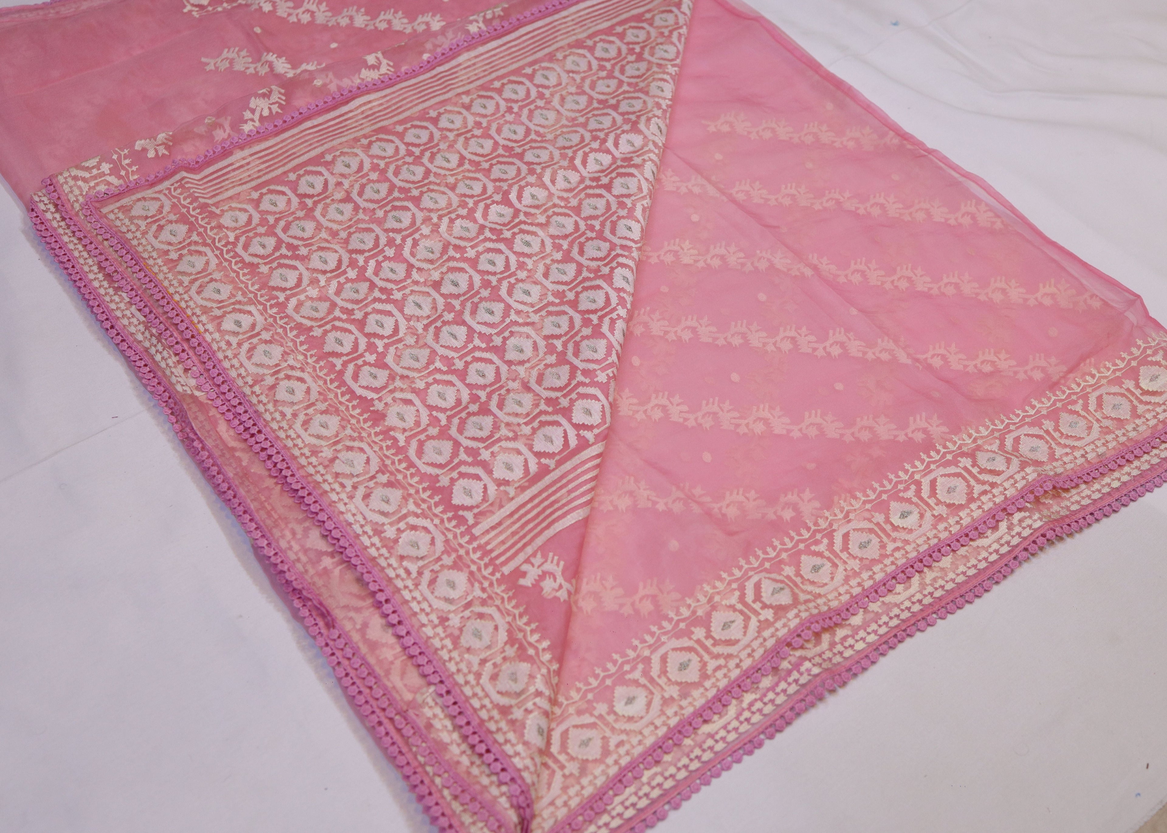 Organza Saree with Thread Embroidery