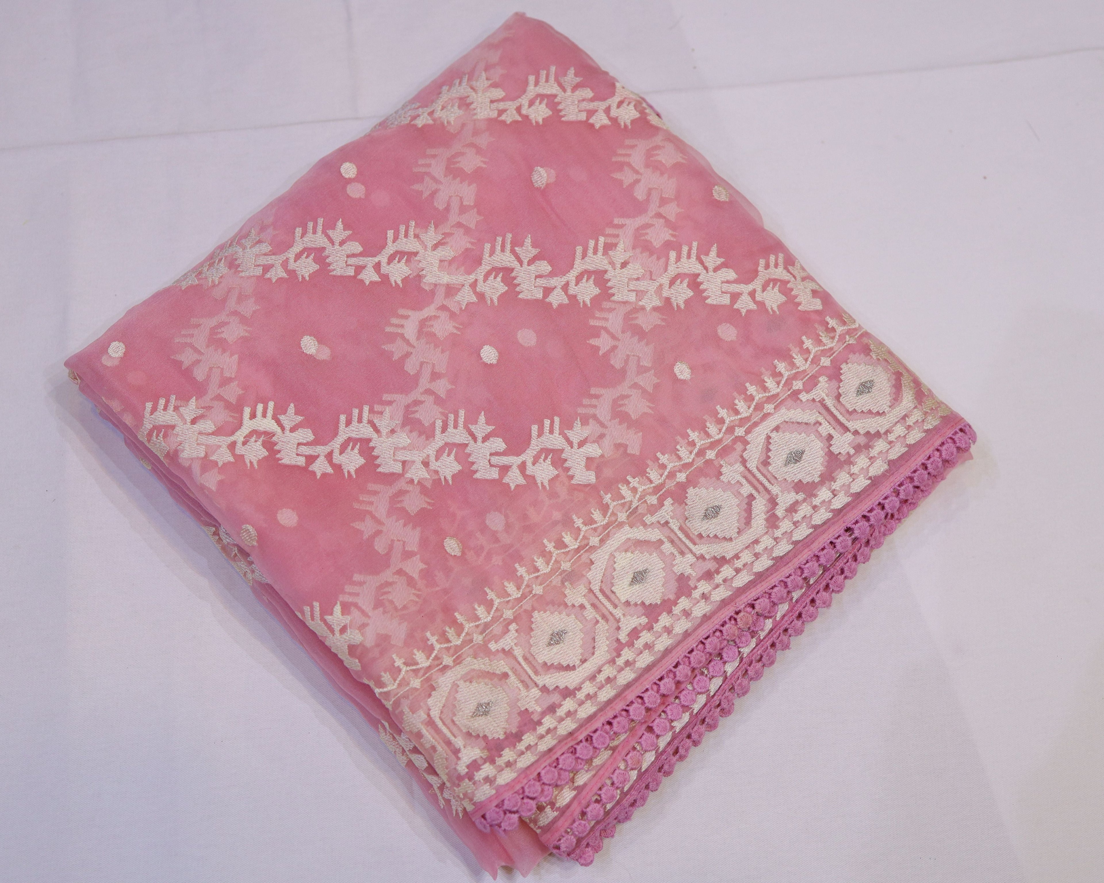 Organza Saree with Thread Embroidery