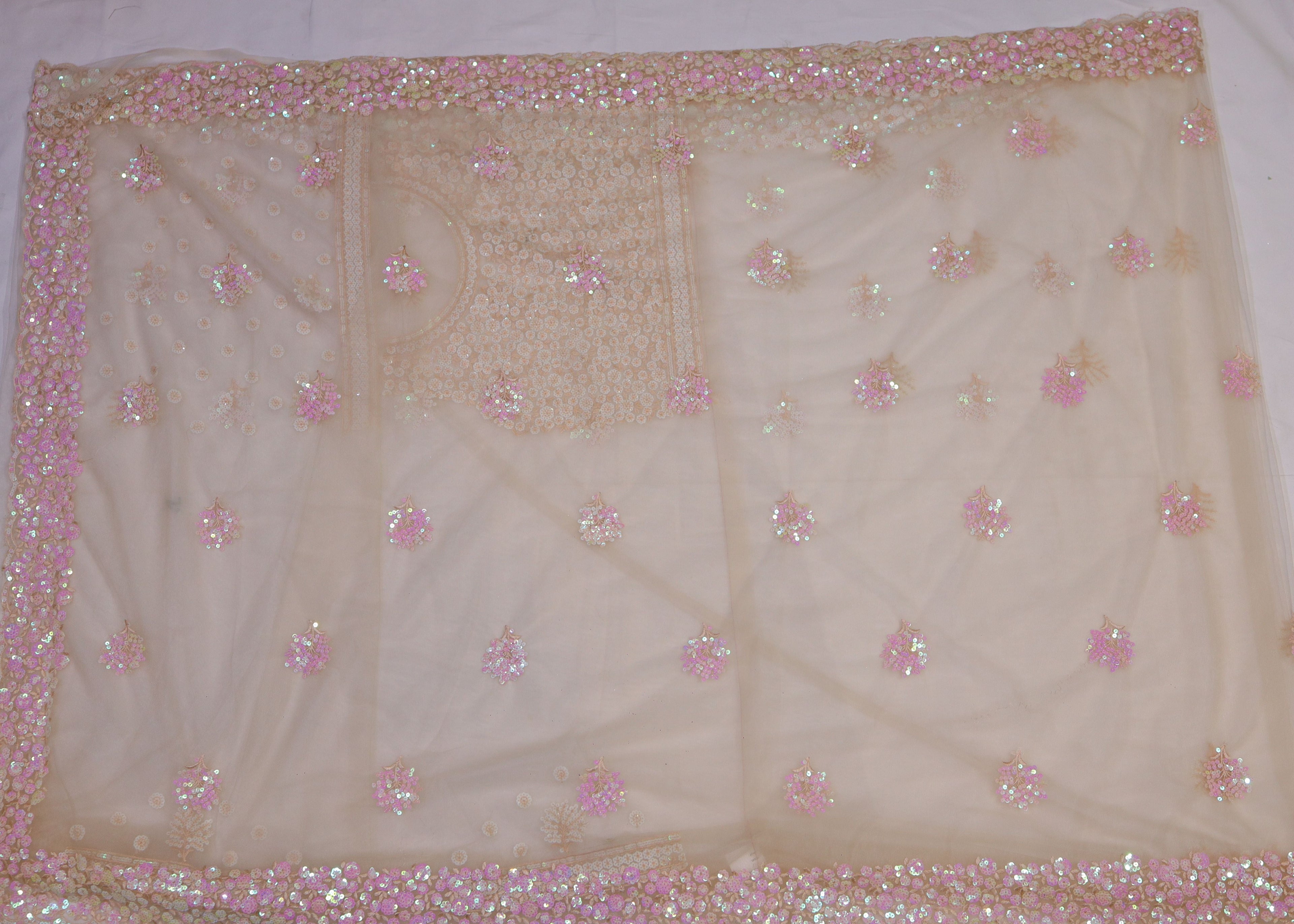 Fancy Net Saree with Detailed Sequence Work & Blouse Piece