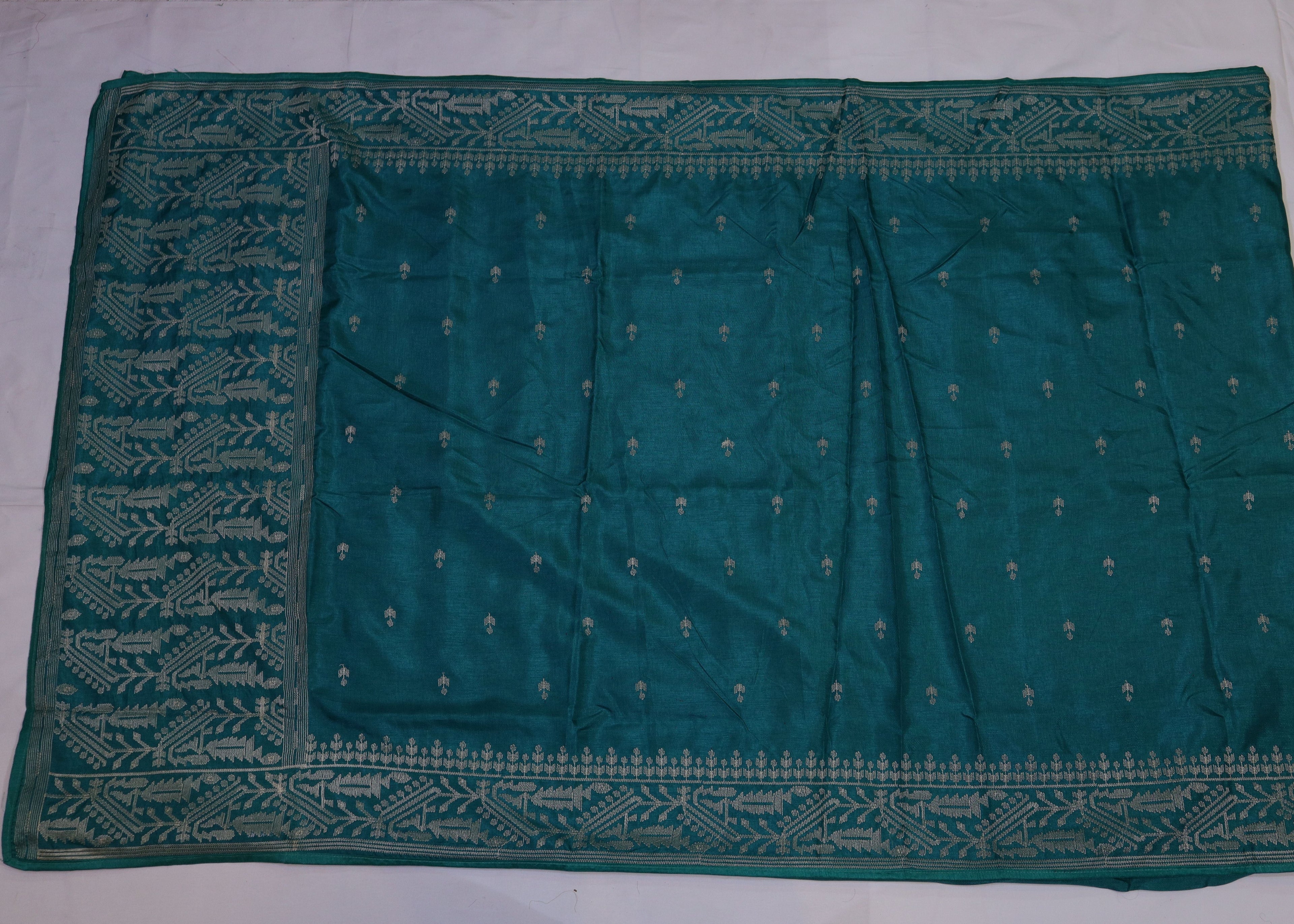Thread Embroidery Semi Silk Saree