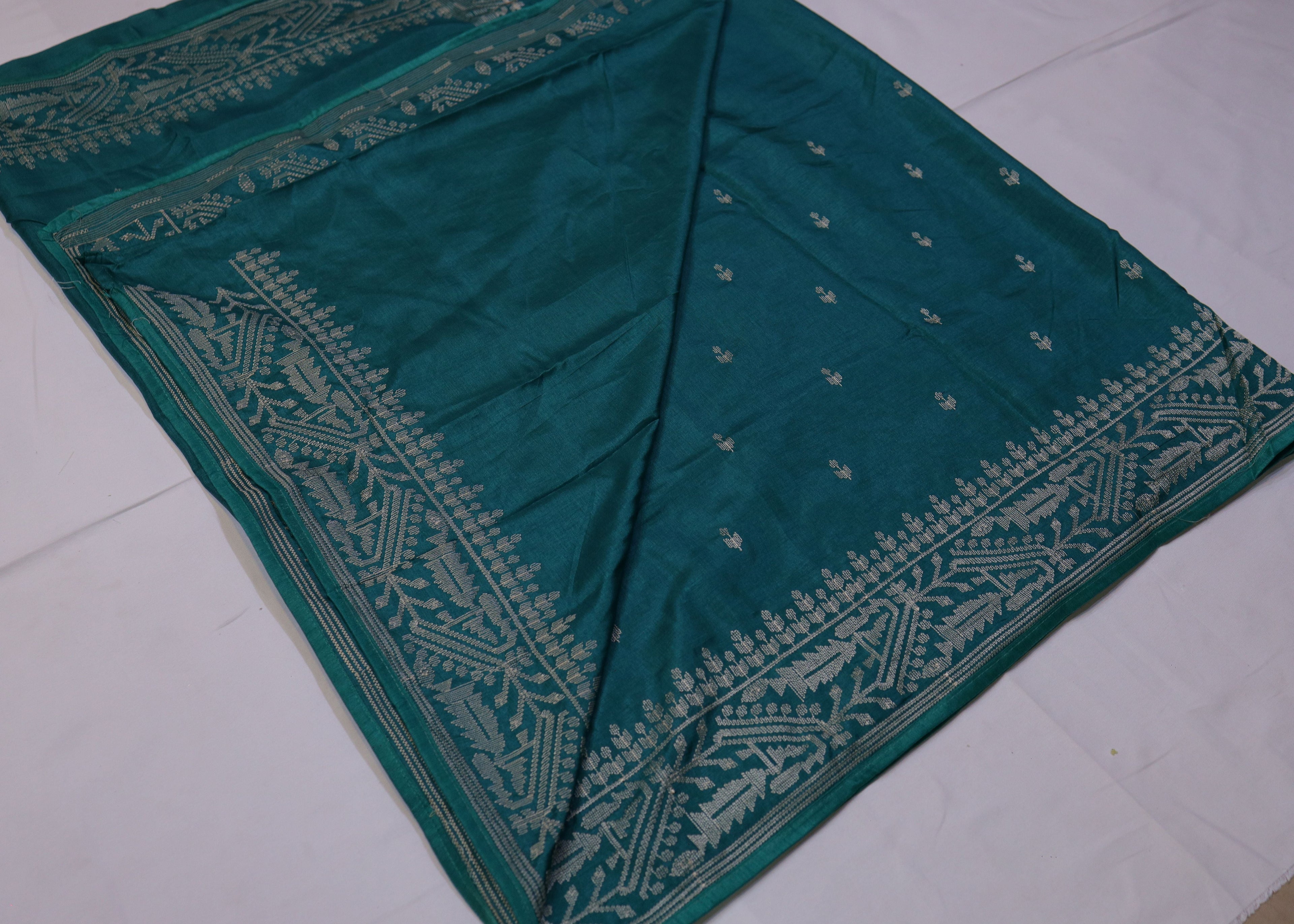 Thread Embroidery Semi Silk Saree