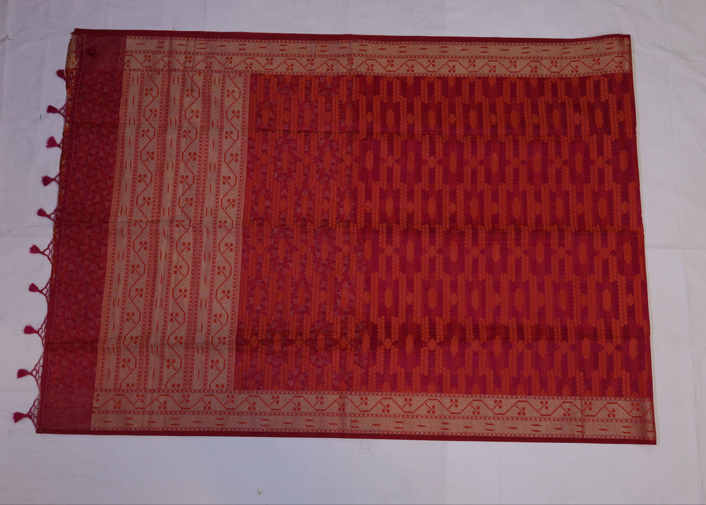 Semi Silk Saree with Ikat Weave