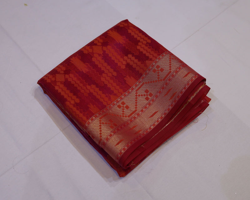 Semi Silk Saree with Ikat Weave