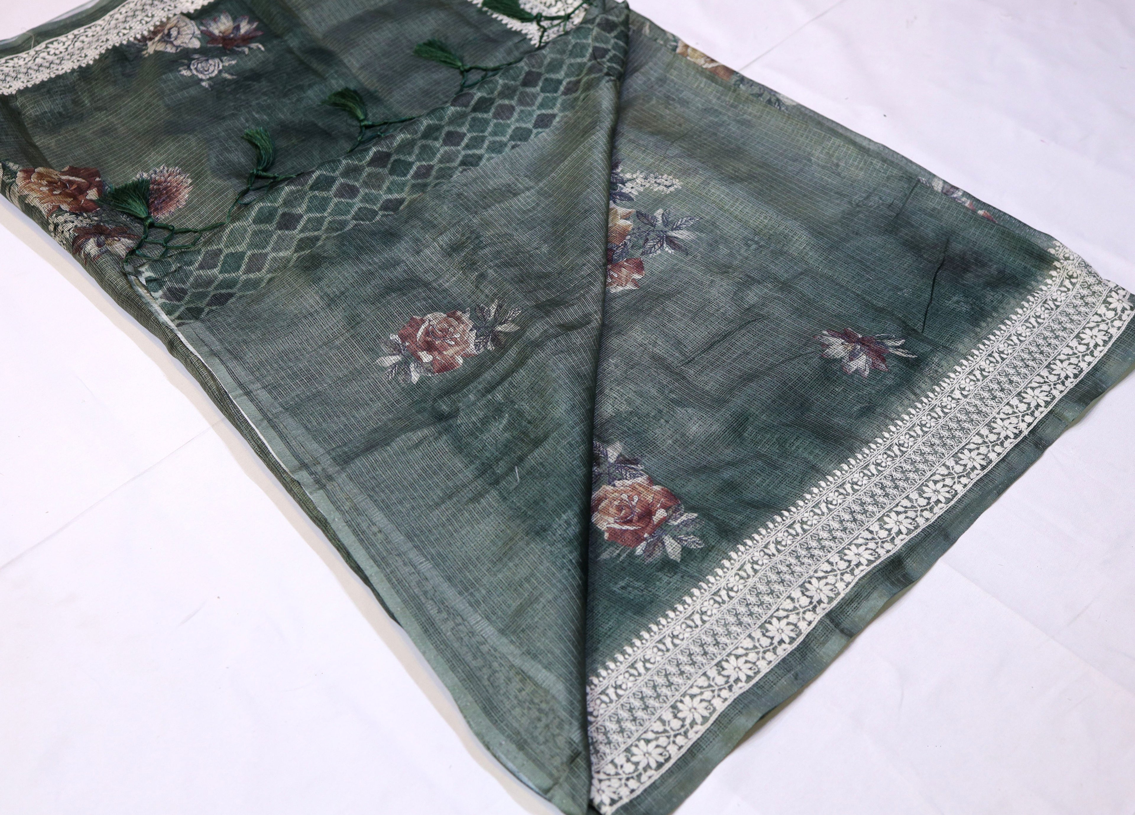 Floral Digital Print Kota Saree