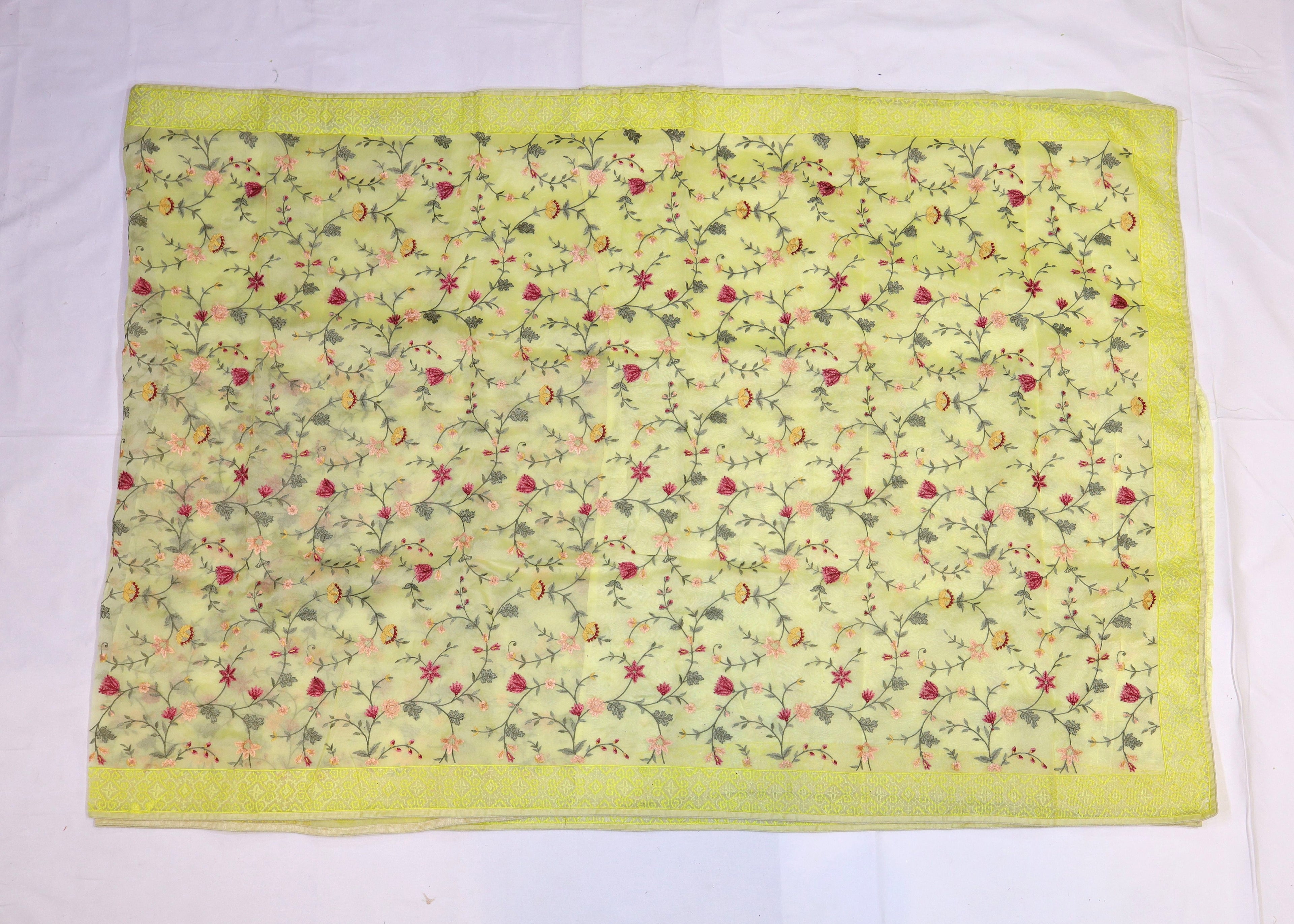 Organza Saree with Thread Embroidery