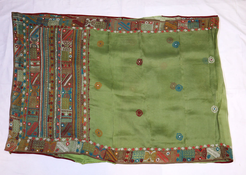 Organza Saree with Kutch Work