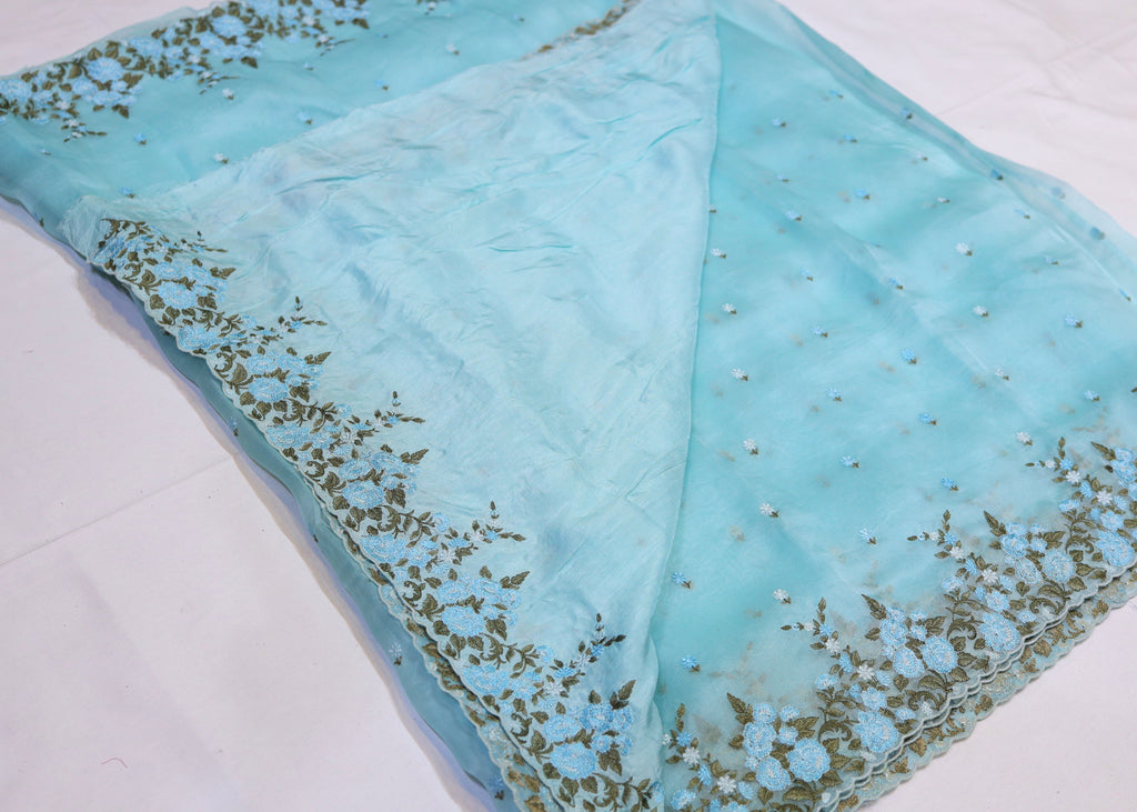 Organza Embroidery Saree