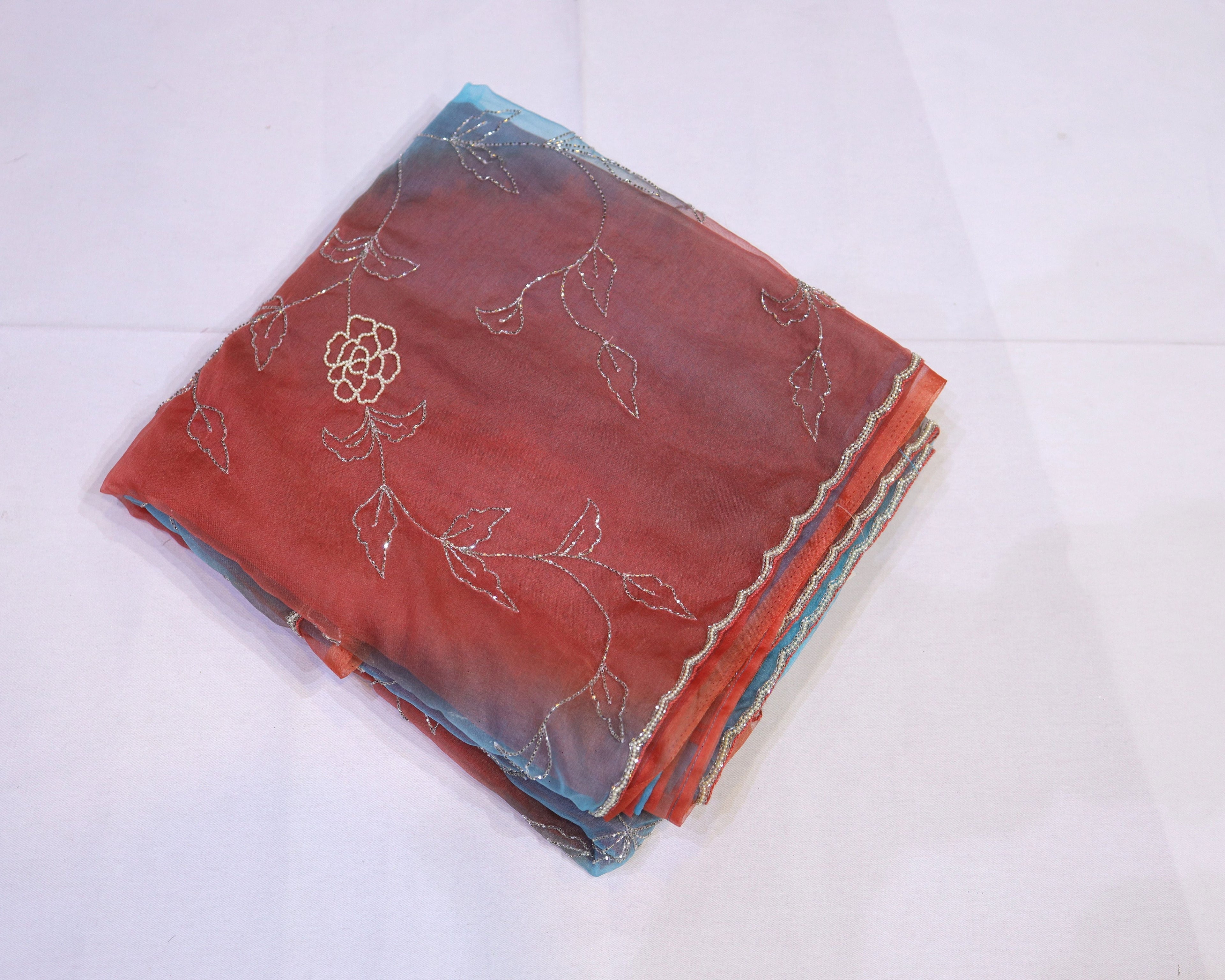 Organza Saree with Double Shade and Detailed Handwork