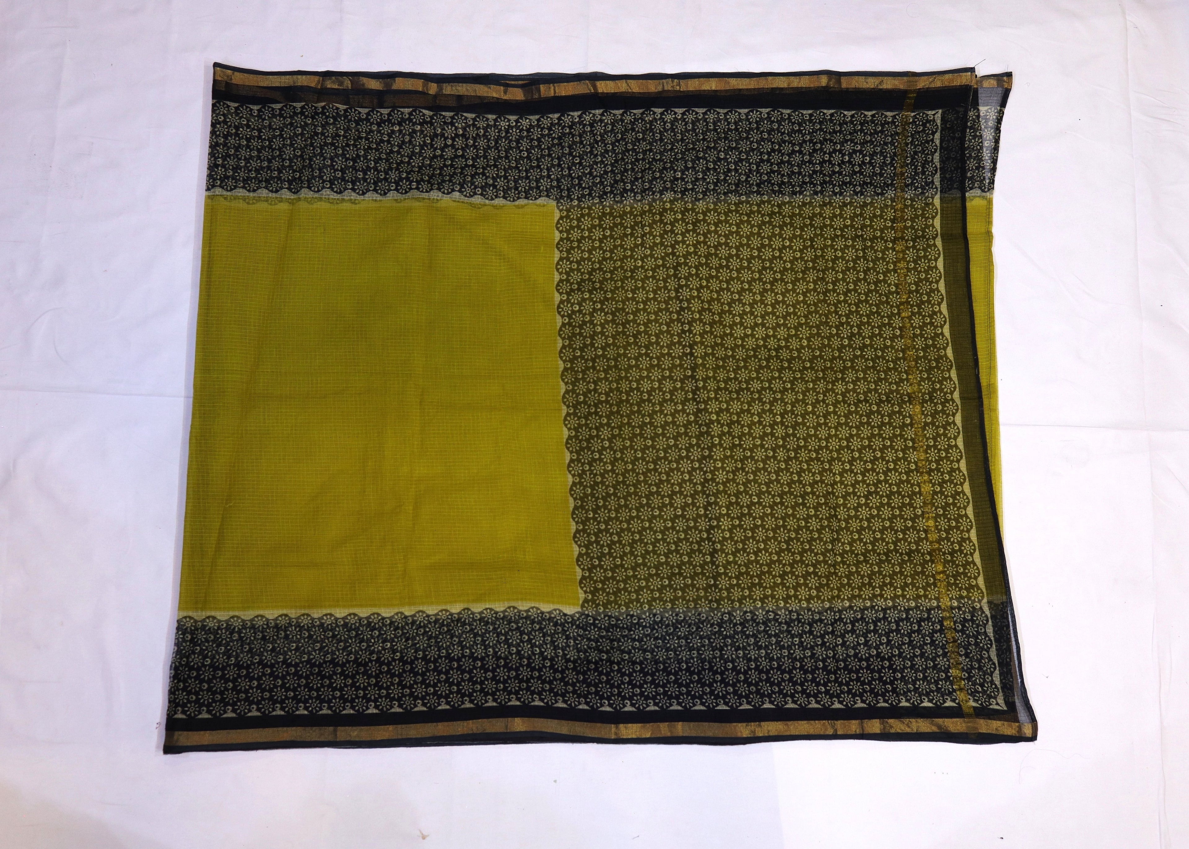 Kota Doria Block Print Saree