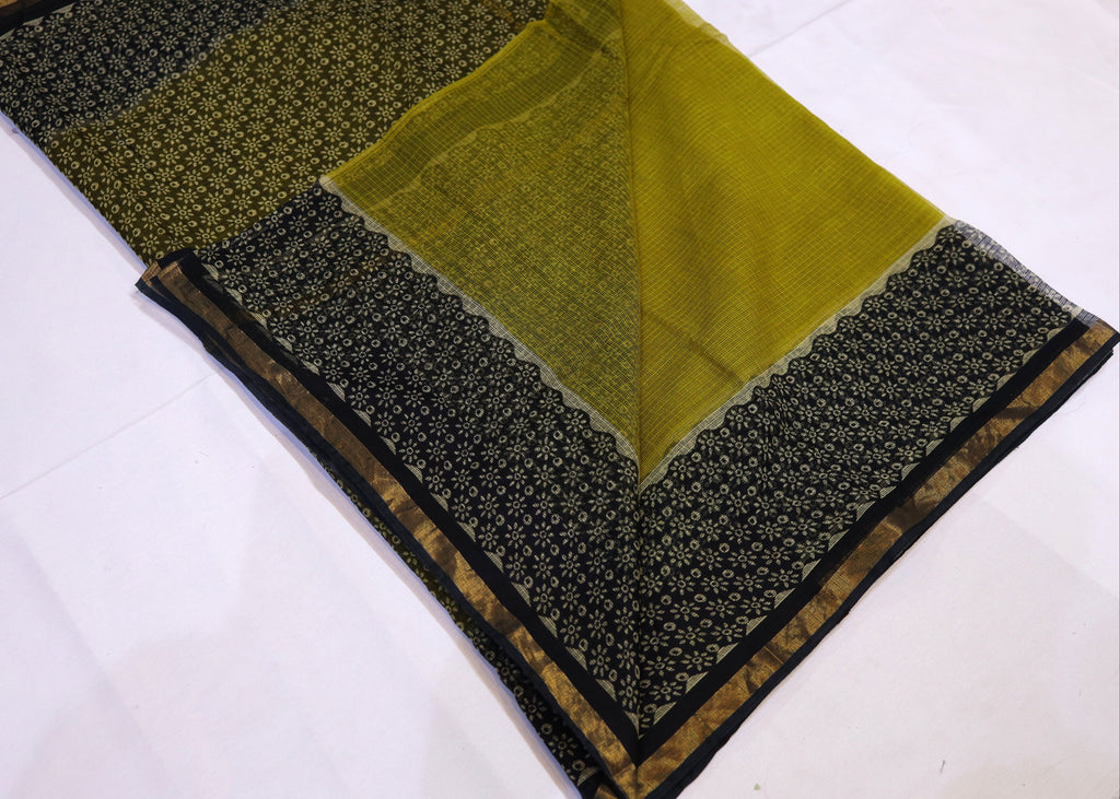 Kota Doria Block Print Saree