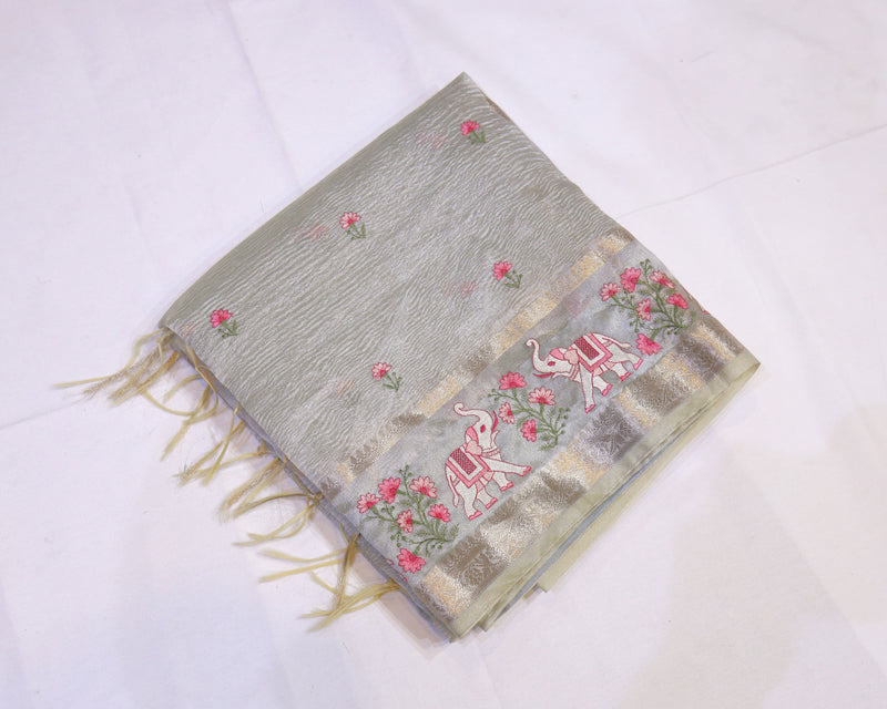 Crushed Tissue Saree