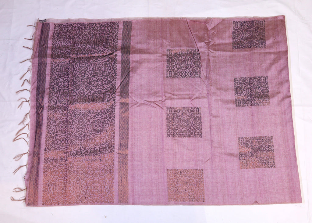 Semi Silk Saree with Square Buttas