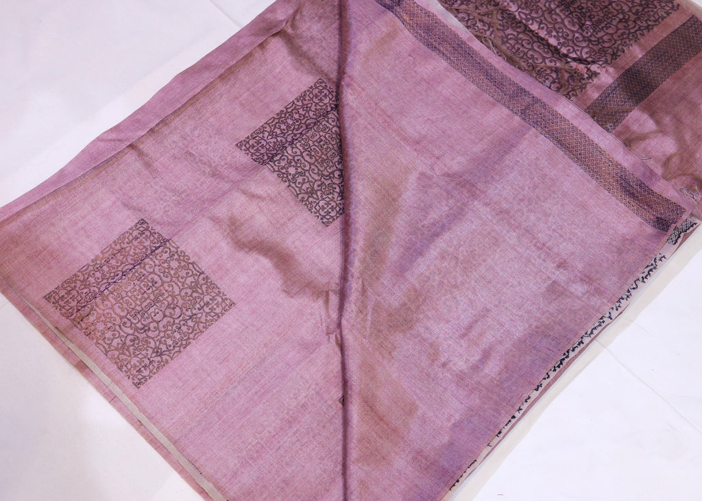 Semi Silk Saree with Square Buttas