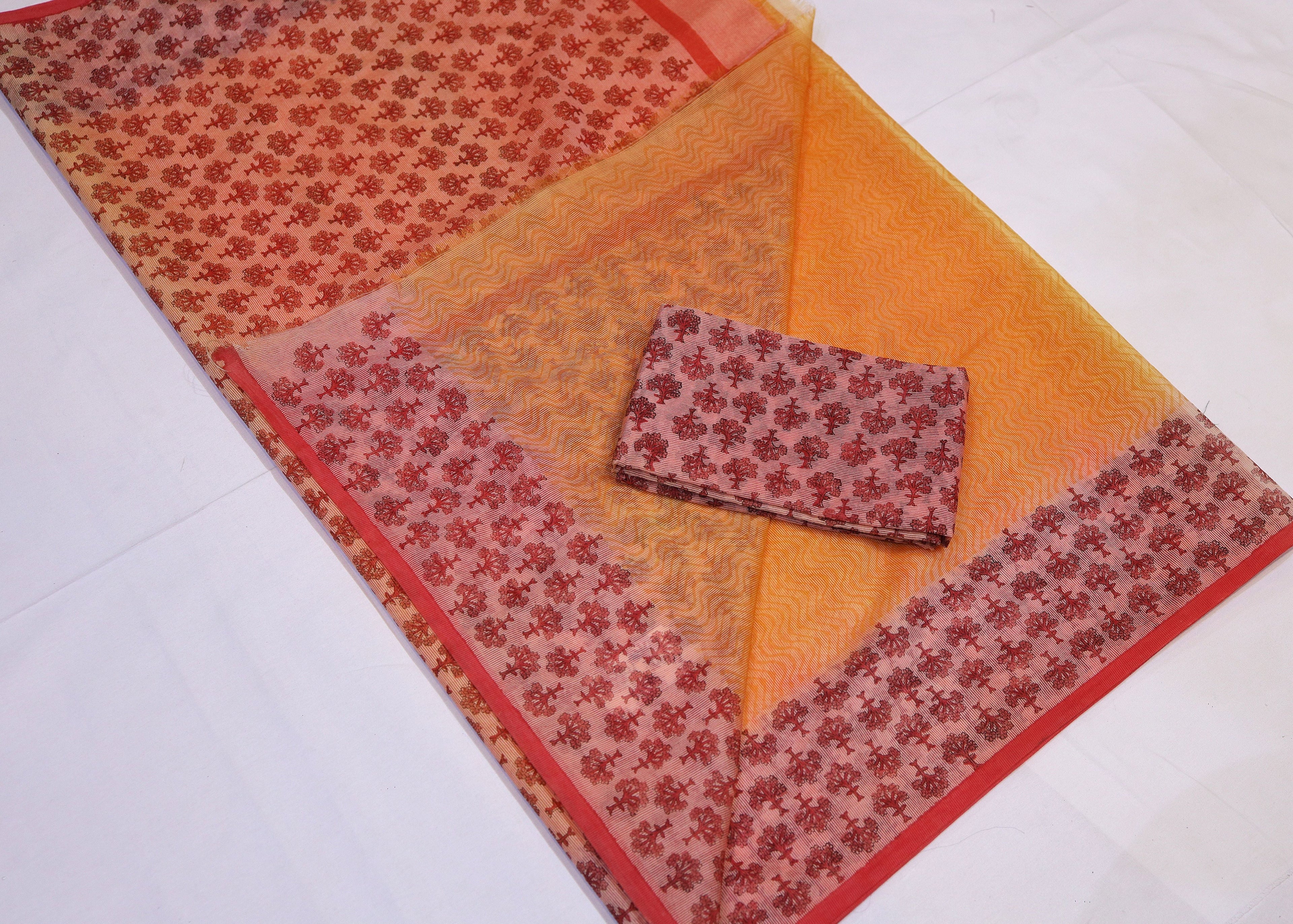 Kota Block Print Saree