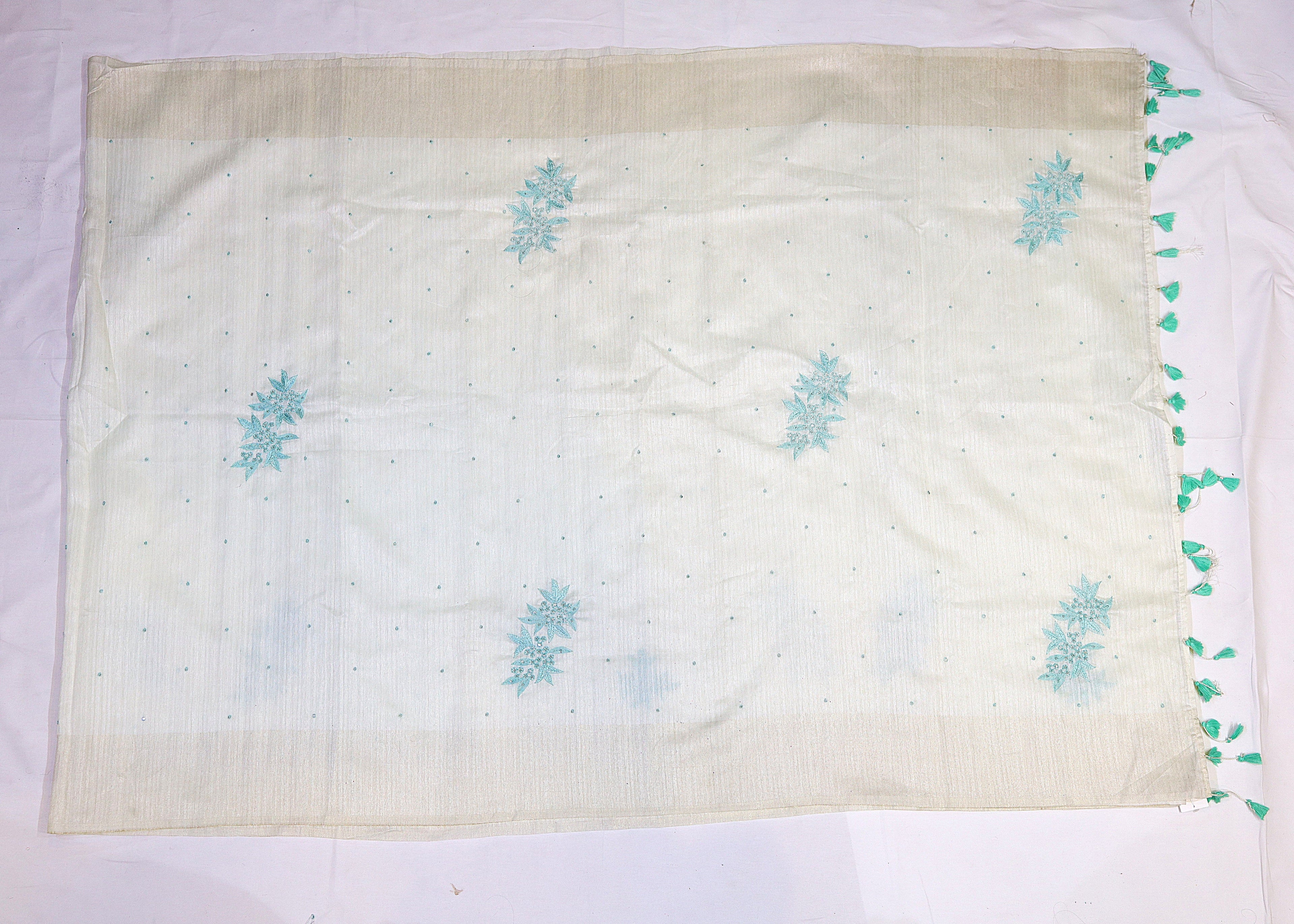 Semi Silk Saree with Embroidery