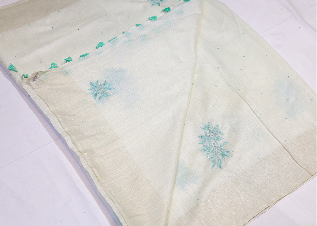 Semi Silk Saree with Embroidery