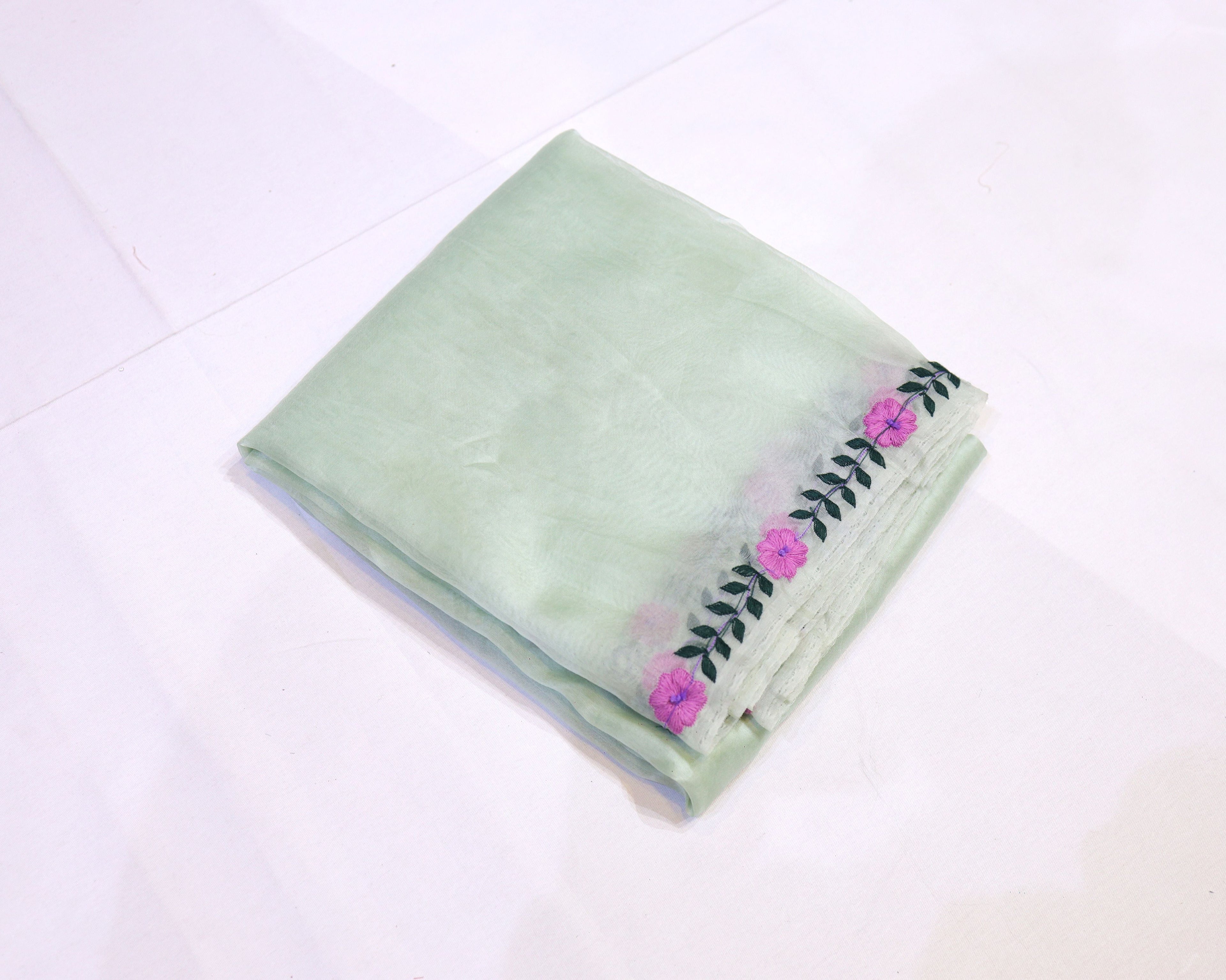Organza Saree with Hand Embroidery