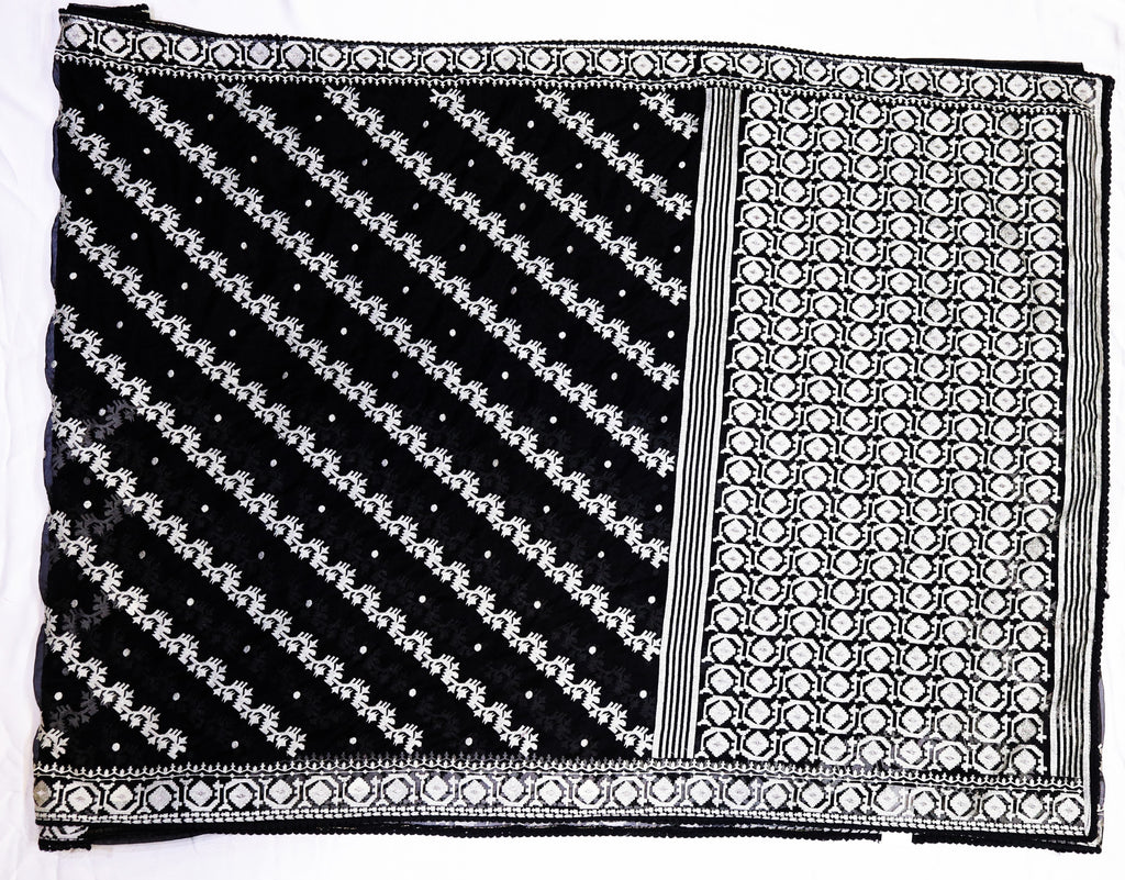 Organza Saree with Thread Embroidery