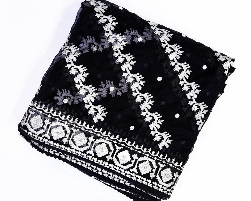 Organza Saree with Thread Embroidery