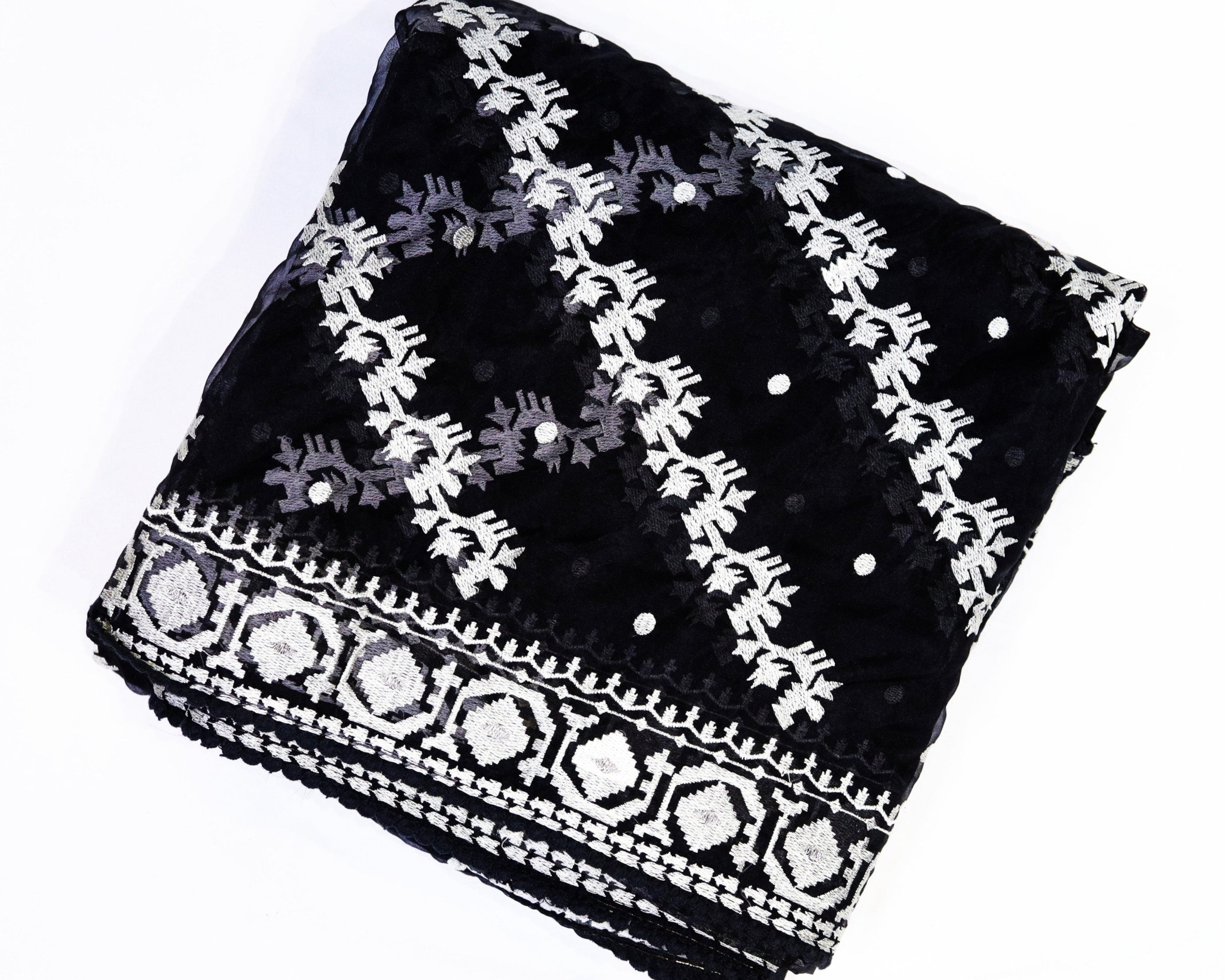 Organza Saree with Thread Embroidery