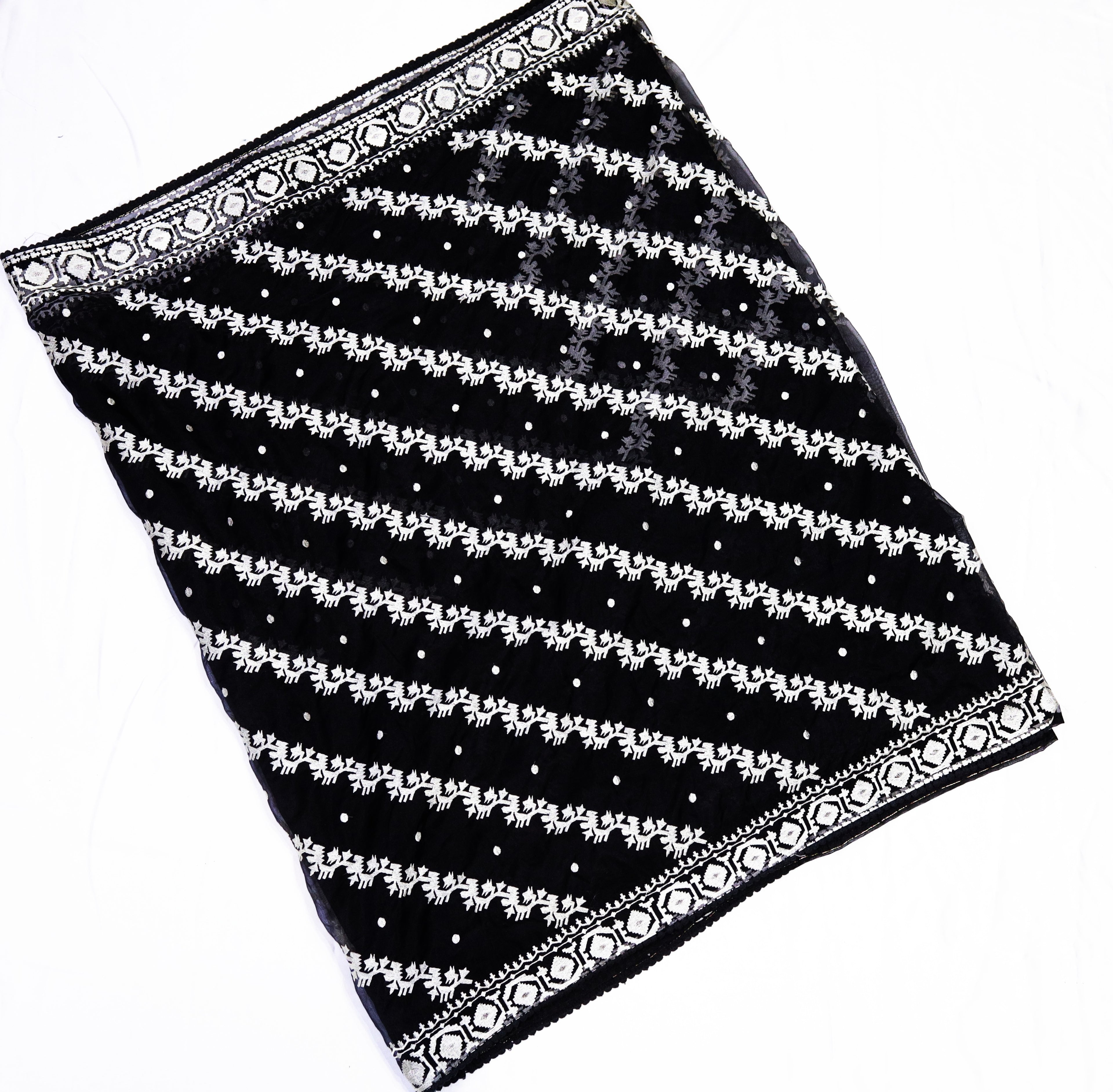 Organza Saree with Thread Embroidery