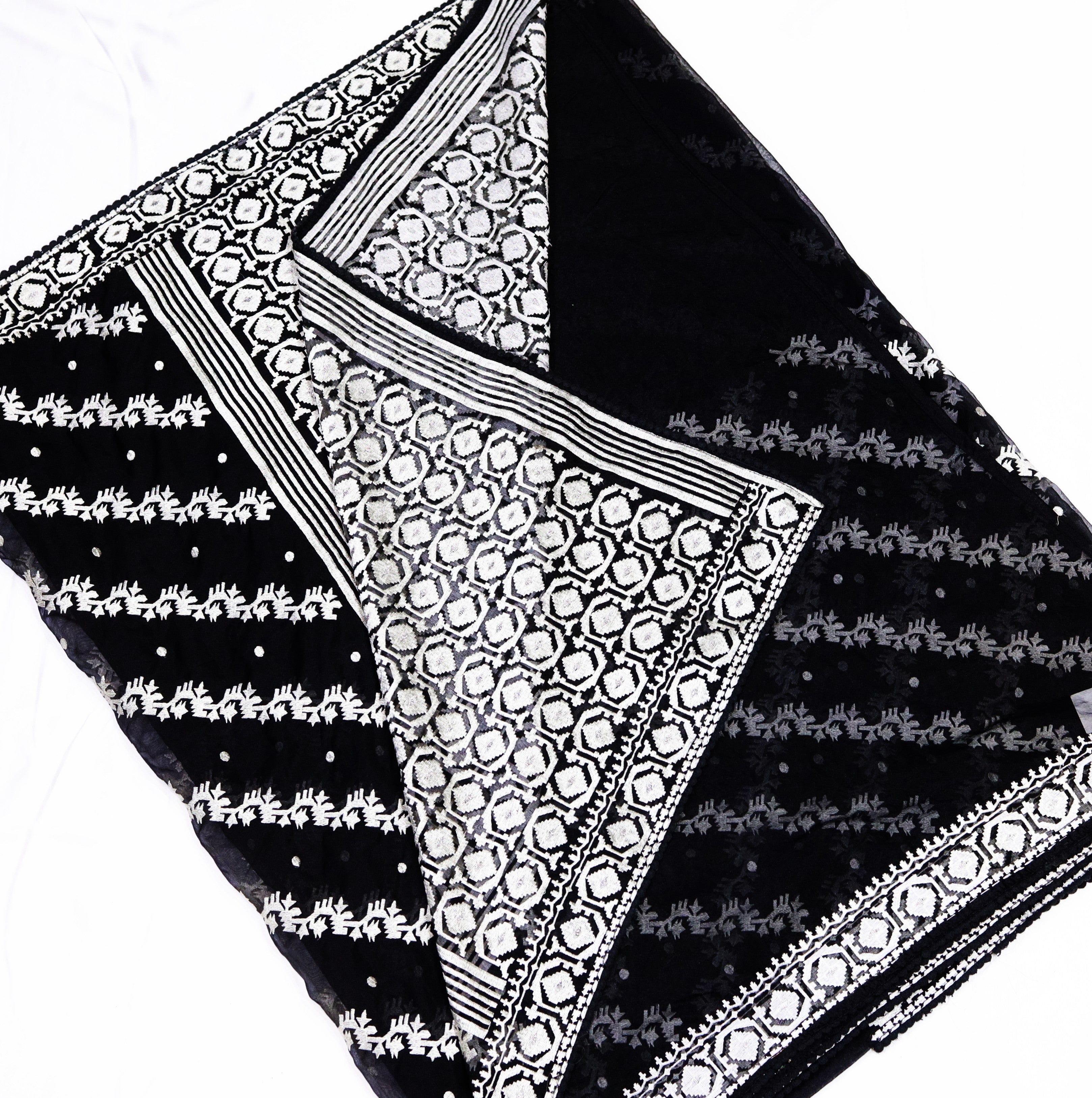 Organza Saree with Thread Embroidery