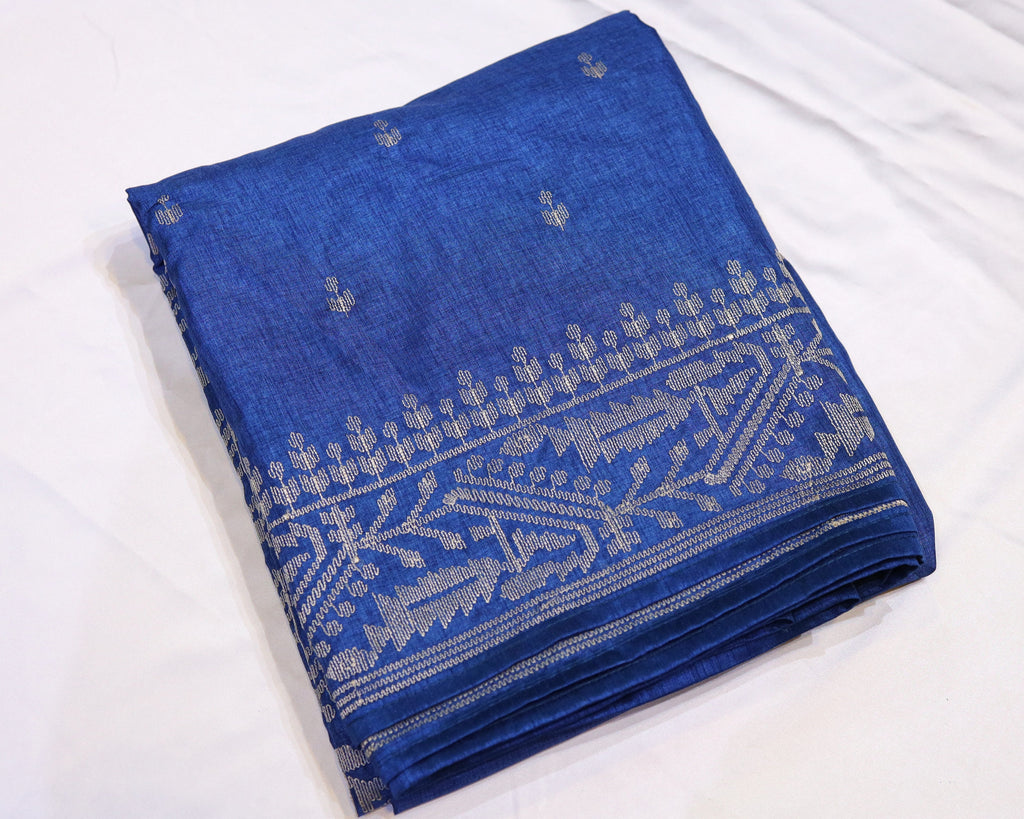 Thread Embroidery Semi Silk Saree