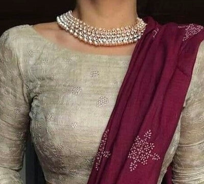Boat Neck BlouseWide neckline that runs horizontally, elegant and modest.