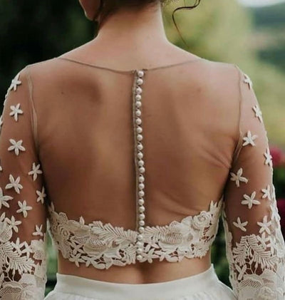 Sheer or Net Back BlouseTransparent back with embroidery or beadwork.