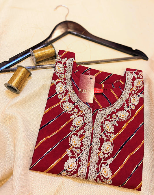 Semi Silk Ready-to-Wear Kurta – Elegant & Comfortable Ethnic Wear | Studio Ribbons
