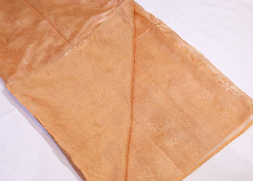 Crushed Organza Saree with Tone-on-Tone Floral Weave - Studio Ribbons