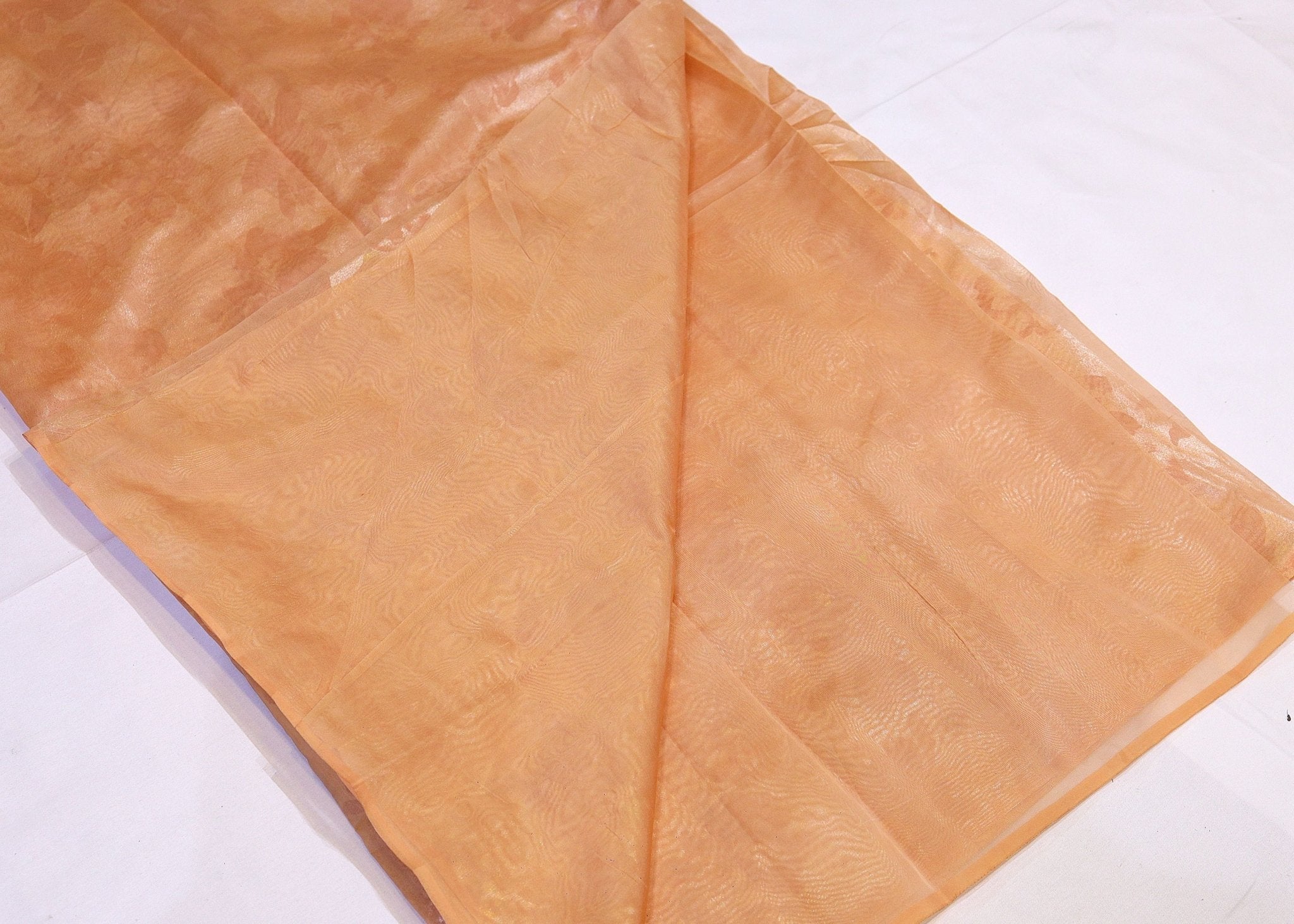 Crushed Organza Saree with Tone-on-Tone Floral Weave - Studio Ribbons