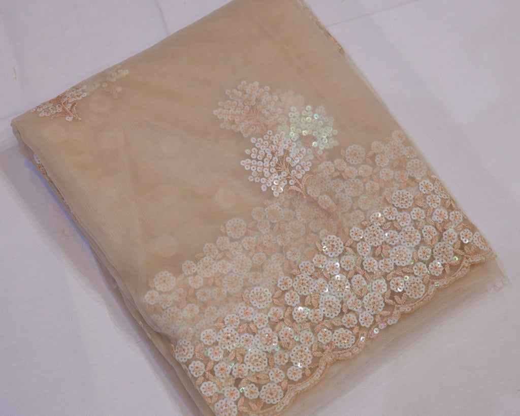 Fancy Net Saree with Detailed Sequence Work & Blouse Piece - Studio Ribbons