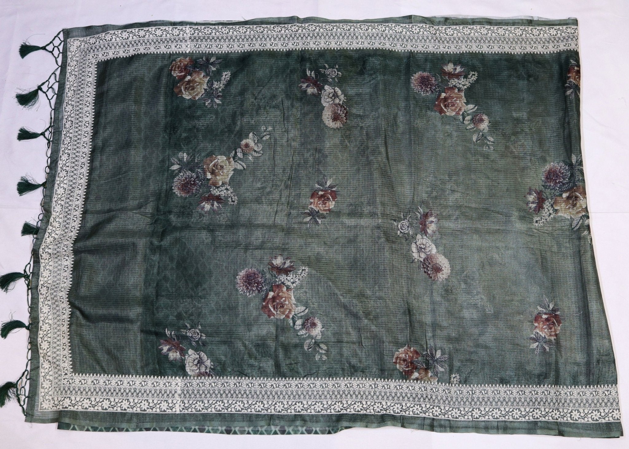 Floral Digital Print Kota Saree - Studio Ribbons