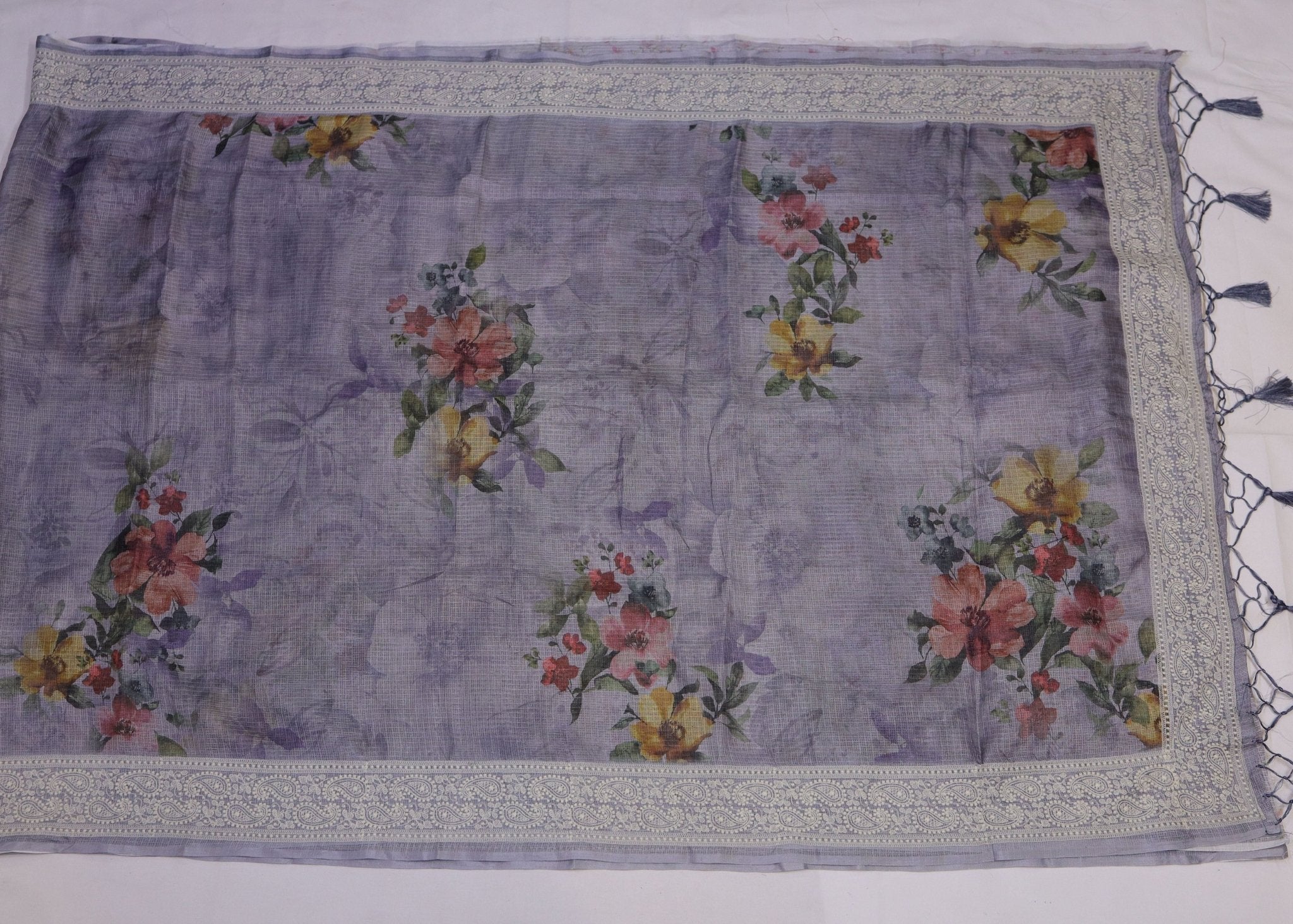 Floral Digital Print Kota Saree - Studio Ribbons
