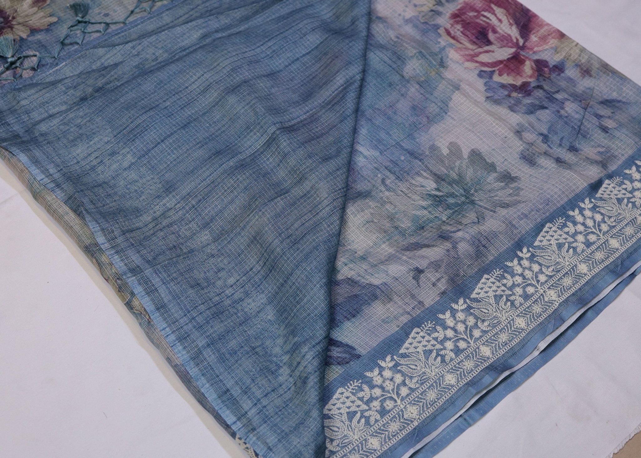 Floral Digital Print Kota Saree - Studio Ribbons