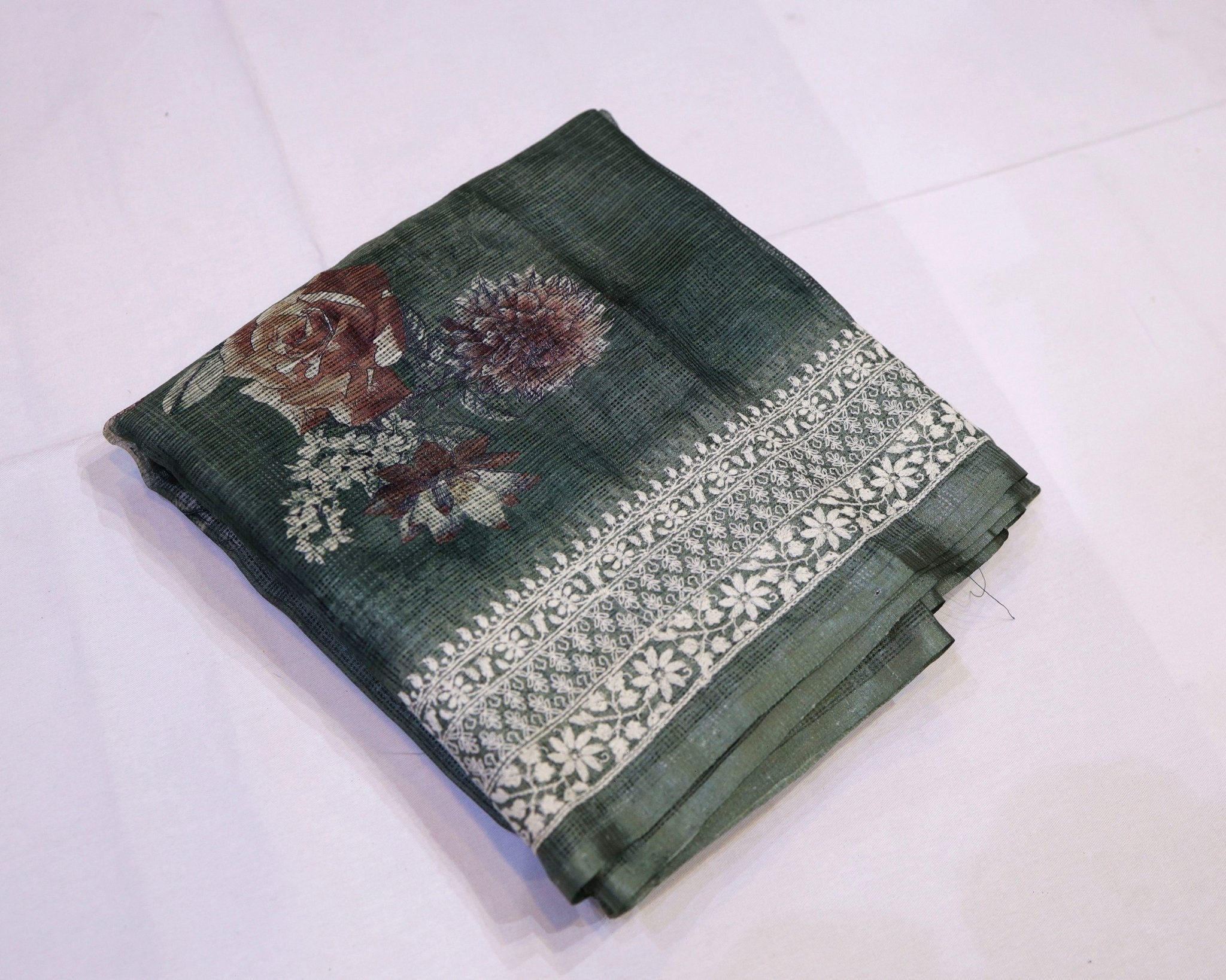 Floral Digital Print Kota Saree - Studio Ribbons