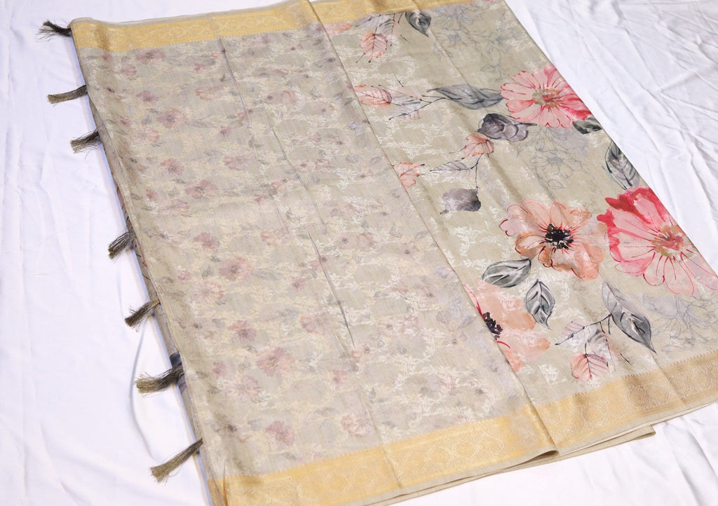 Floral Digital Print Saree - Studio Ribbons