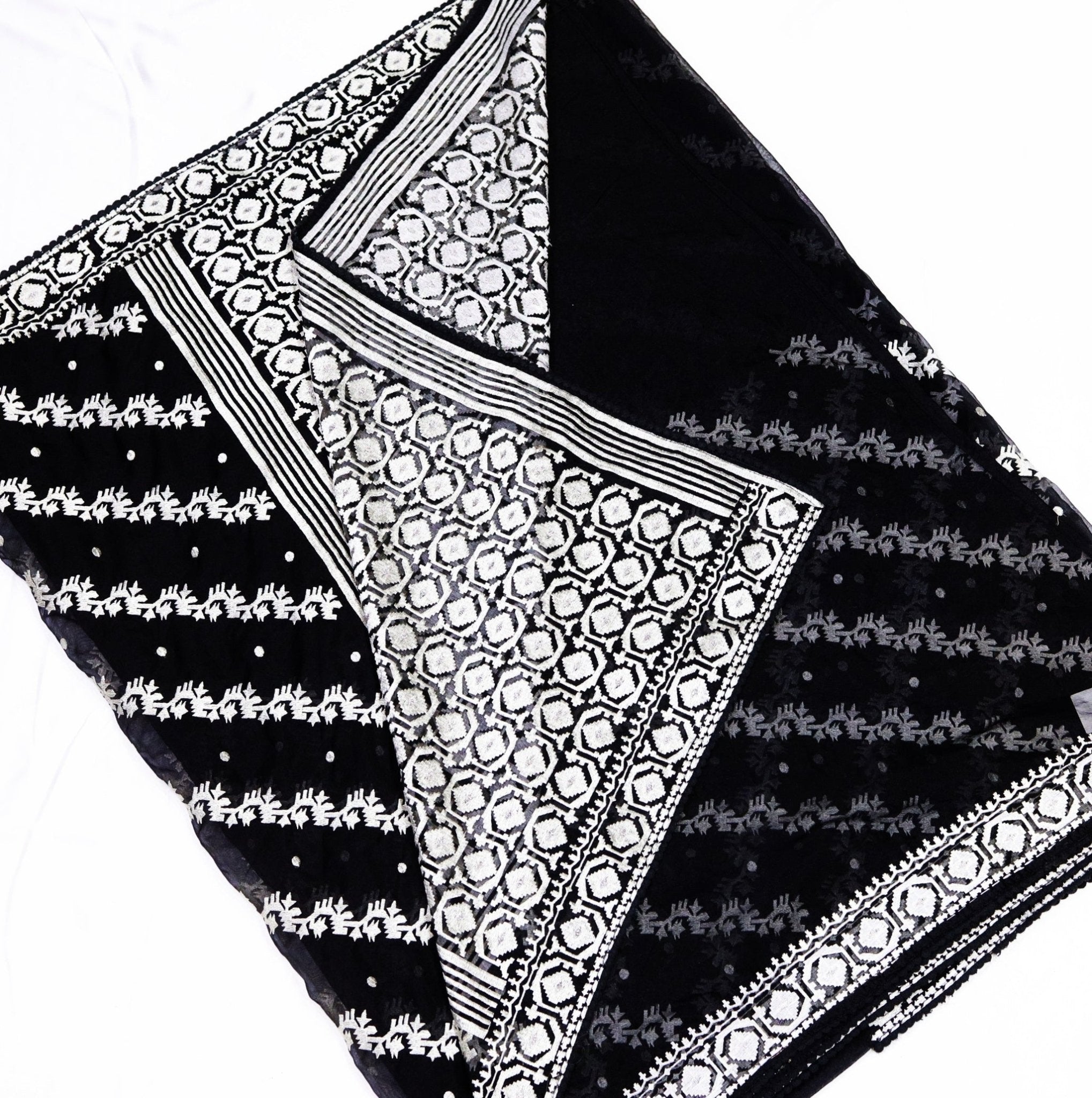 Organza Saree with Thread Embroidery - Studio Ribbons