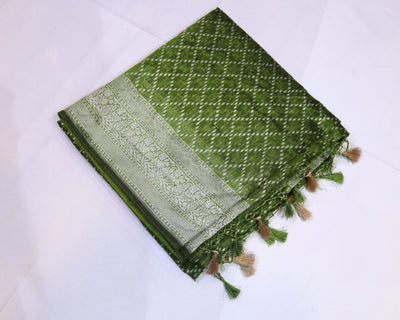 Semi Banarasi Saree with Diamond Jaal - Studio Ribbons