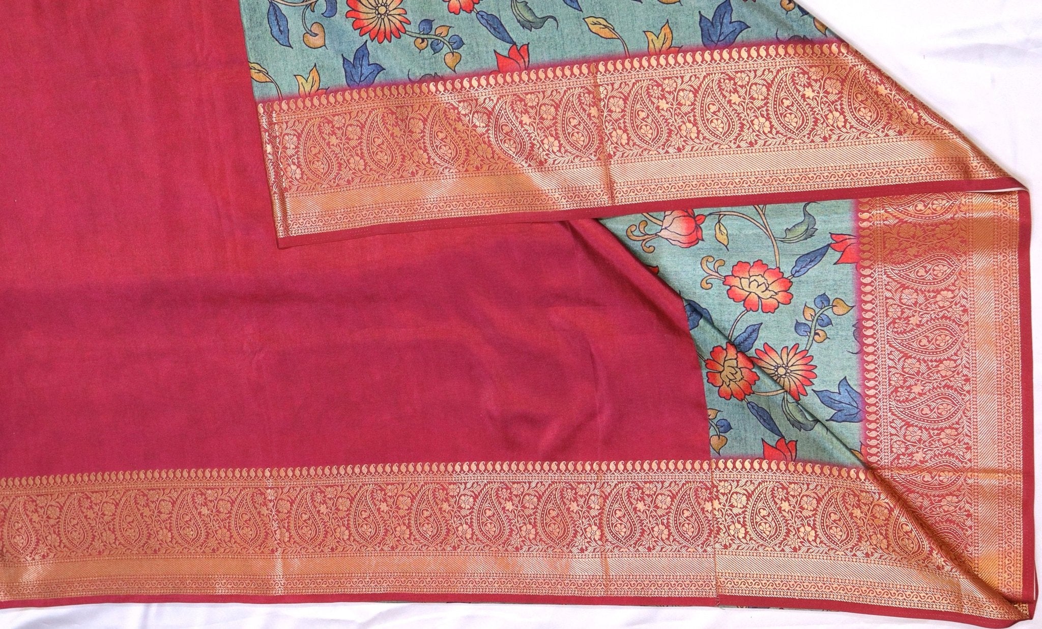 Semi Silk Saree - Kalamkari Print - Studio Ribbons