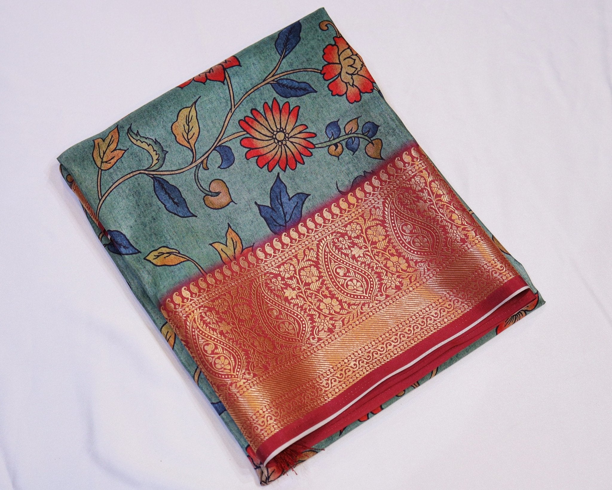 Semi Silk Saree - Kalamkari Print - Studio Ribbons