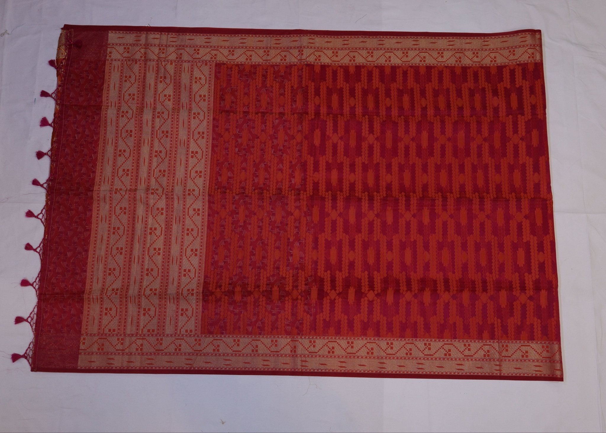 Semi Silk Saree with Ikat Weave - Studio Ribbons