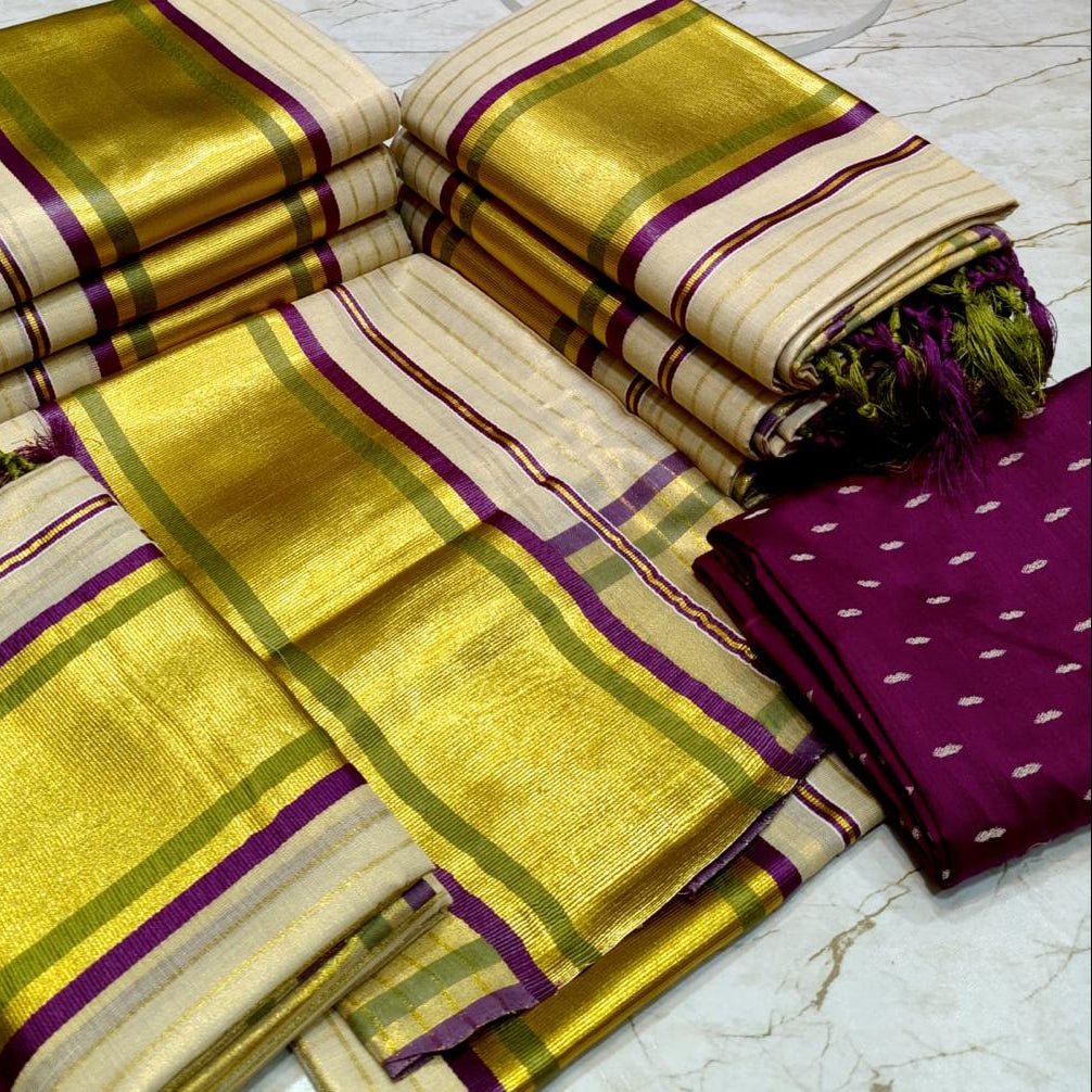 Special Quality Set Mundu with Blouse - Studio Ribbons